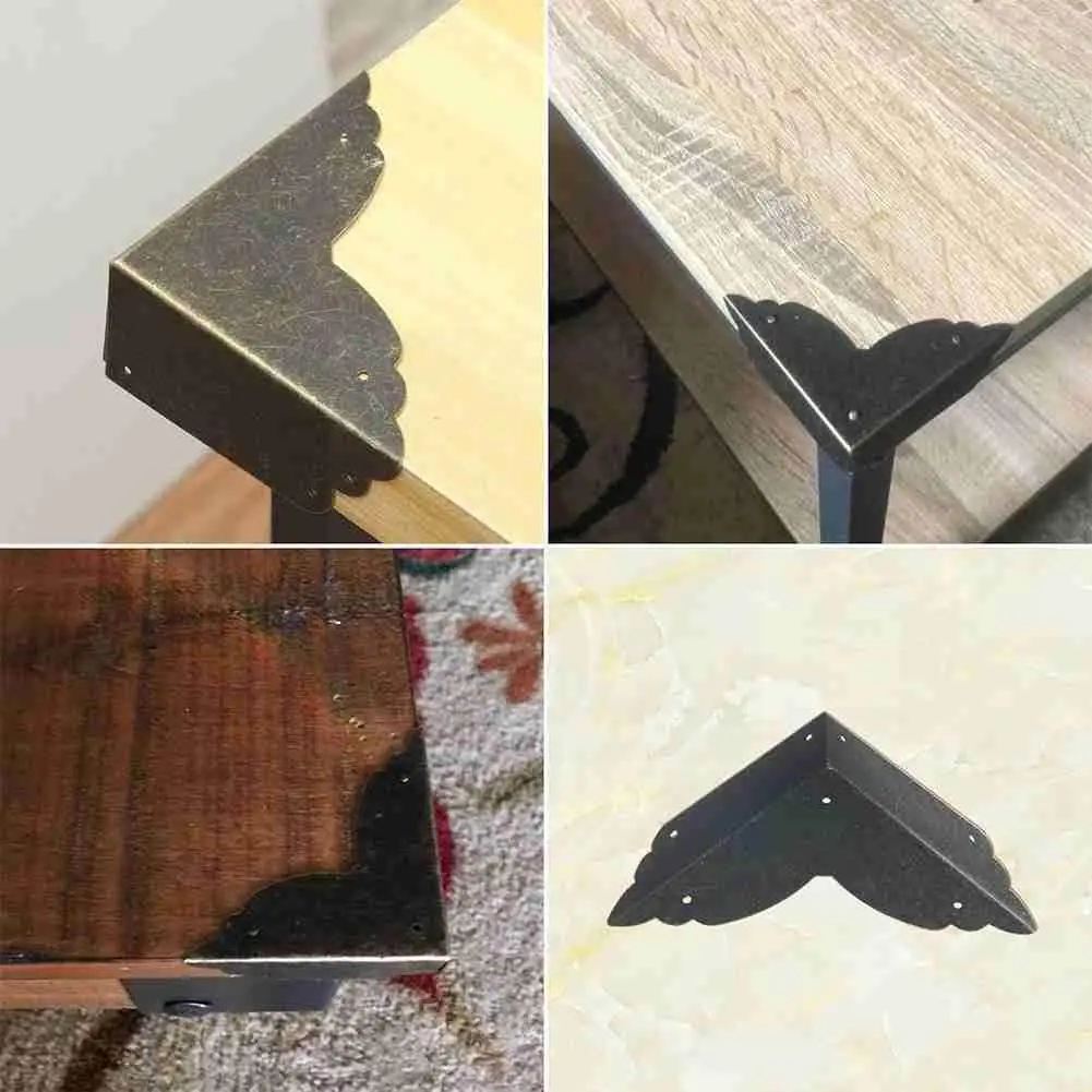 

1Pcs Furniture Metal Carved Craft Antique Bronze Box Cornaer Furniture Corner Protector Decorative Wooden Case Corner N9B5