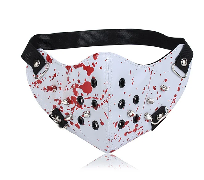 Черные маски из искусственной кожи в стиле панк новинка 2020 крутая маска для