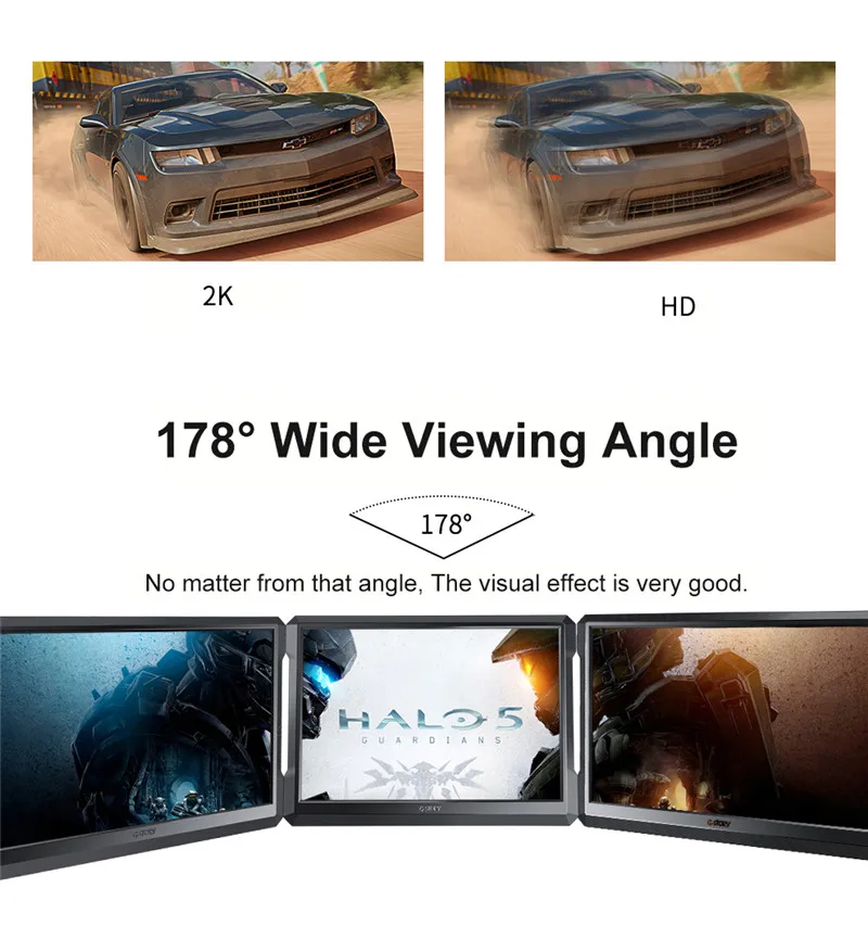 G-STORY 12,9 дюймов HDR ips WQHD 1700P Портативный игровой монитор для ухода за глазами для PS4, Xbox One с FreeSync, typc-c, кабель HDMI