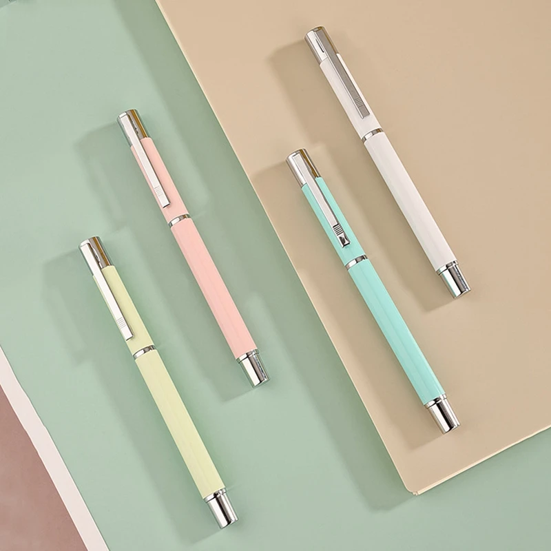 

Small Fresh Solid Color Metal Pens Can Replace Ink Sac Pens