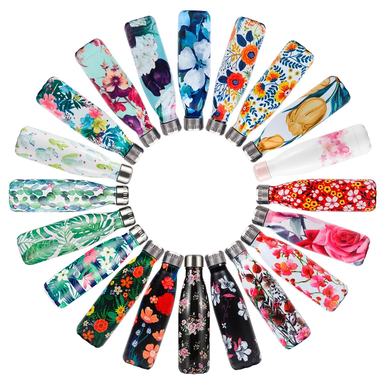 Изготовленный на заказ 24 Цвет цветочный бутылка для воды Нержавеющая сталь