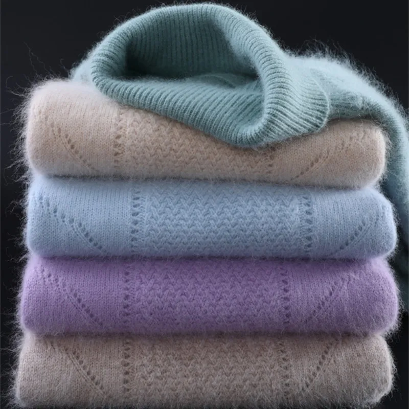 Sastre Sheep-suéter de cachemira de visón para mujer, jersey básico de cuello alto, 100%, muy cálidas, Tops de invierno