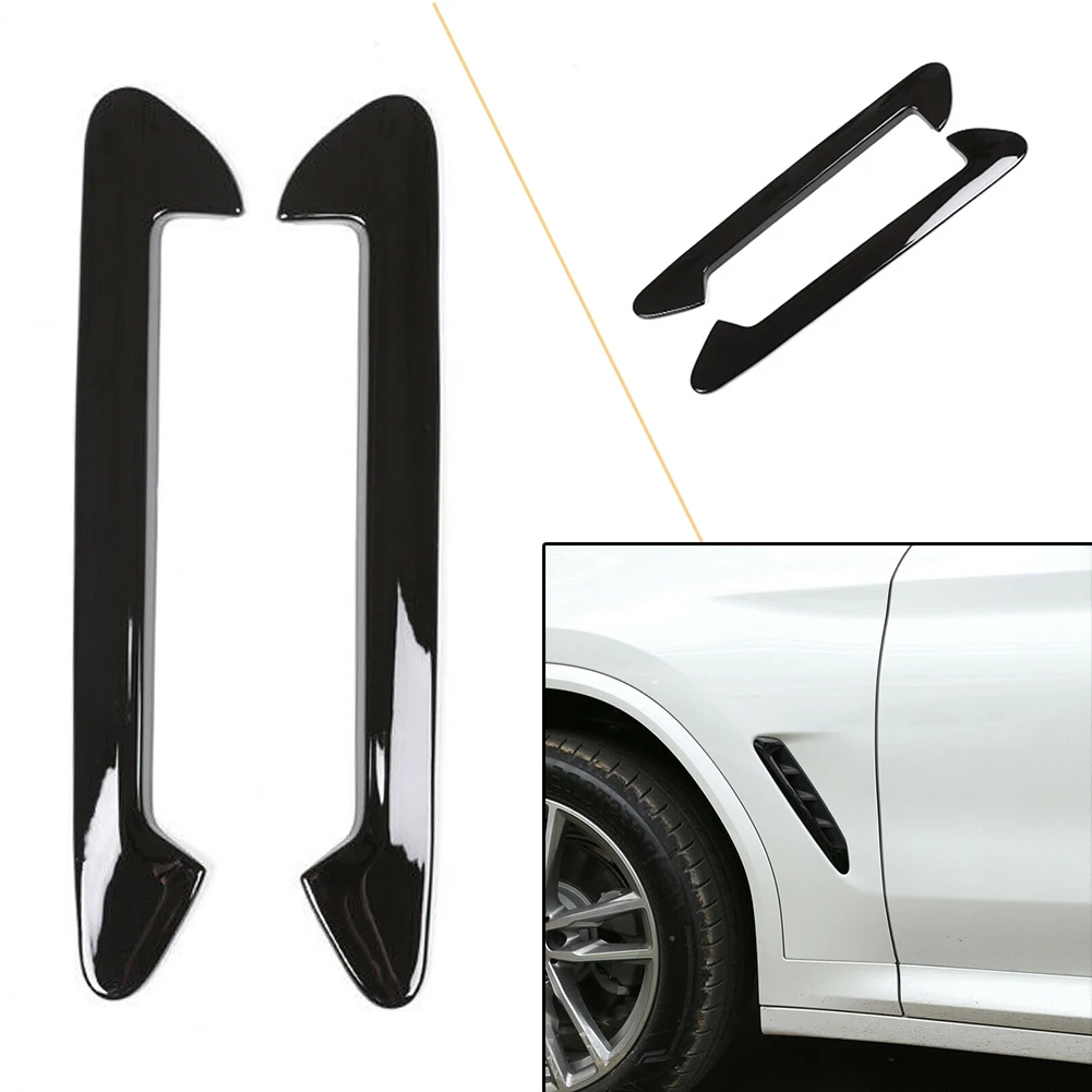 

1 Pair Car Side Air Fender Vent Cover Trim Protection for BMW X3 G01 X4 G02 2018 2019 2020 Glossy Black