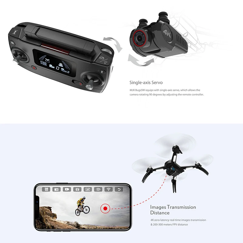 Дрон MJX B5W с gps 4K HD камера бесщеточный мотор 5G Wi Fi FPV Радиоуправляемый квадрокоптер