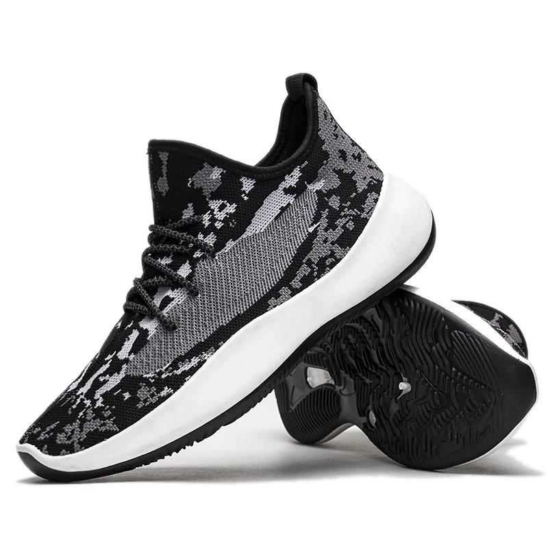 2020 Новая мужская обувь трикотажные кроссовки мужские клиновидные теннисные для