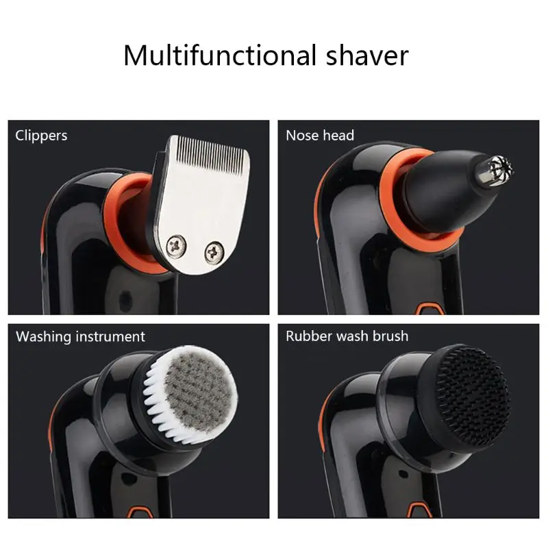 5 в 1 перезаряжаемая Бритва для лысых мужчин электробритва волос триммер бороды