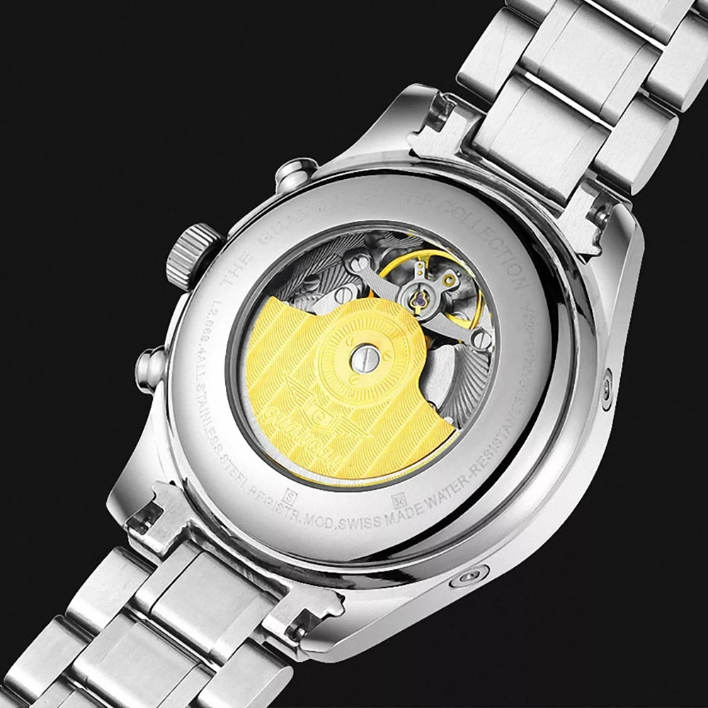 2022 New GUANQIN Sapphire Mechanical Automatic Watch Men's Luxury Watch Waterproof Leather Strap 316L Stainless Steel Waterproof enlarge
