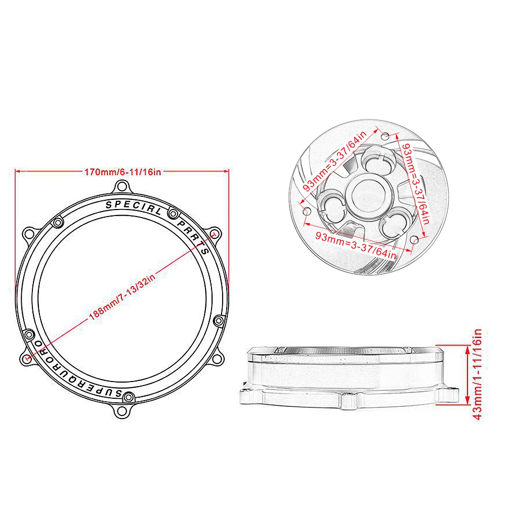 Motorcycle Racing Clutch Cover Spring Retainer Clear Cover CNC Engine Parts For Ducati 959 Panigale 1299 Panigale S R 2016-2019 enlarge
