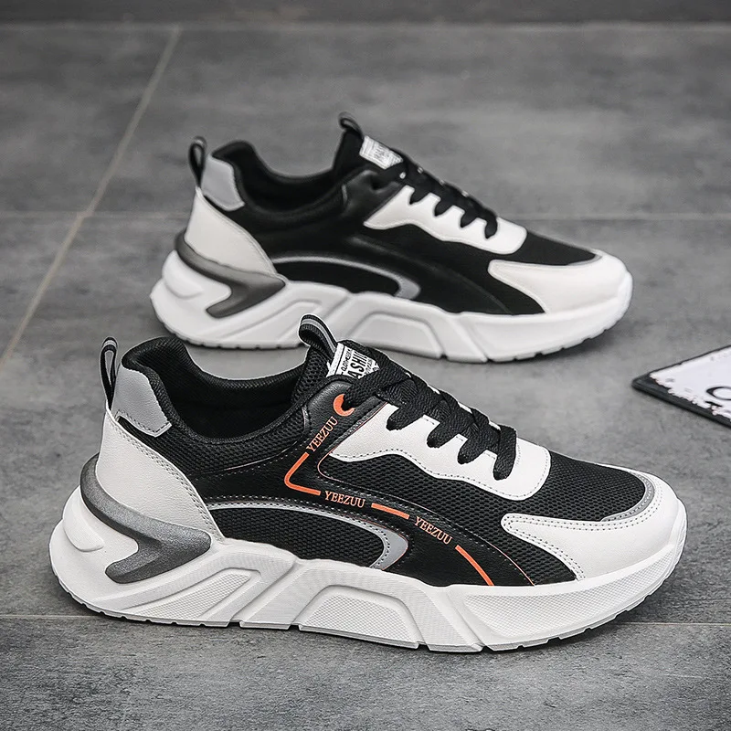 

Кроссовки мужские на платформе, дышащие сетчатые, повседневная обувь для бега, модные дизайнерские, осень 2021