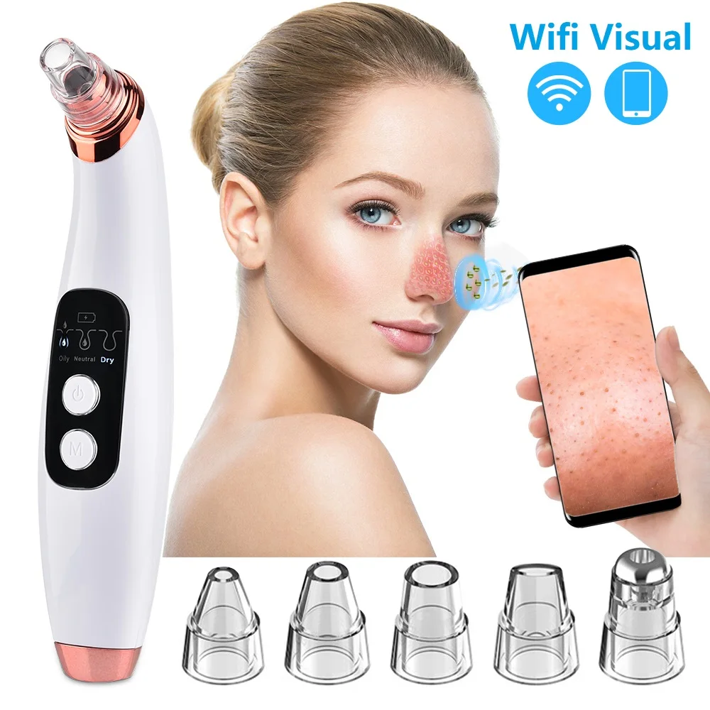 Беспроводной вакуумный аппарат для удаления черных точек на лице с функциями
