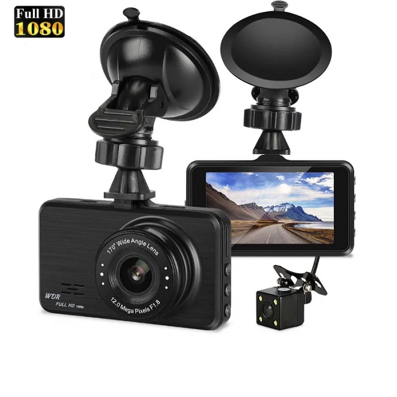 Автомобильный видеорегистратор двойная камера заднего вида видео 1080P Full HD 3 дюйма