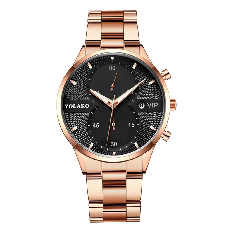 Роскошные мужские часы Yolako повседневные кварцевые с календарем модные деловые