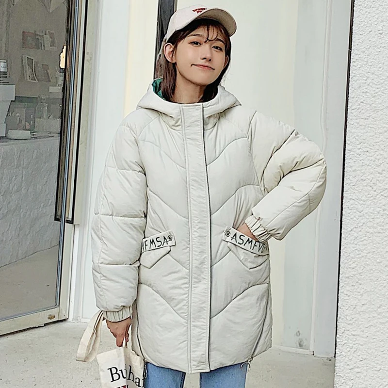 Женская зимняя куртка однотонная черная бежевая зеленая с подкладкой теплая хит