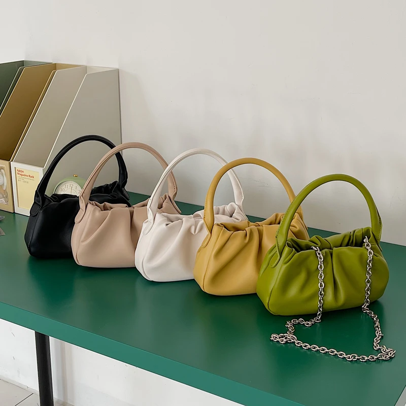 

Plicated PU Leather 2021 New Crossbody Bags for Women Female Mini Handbags Youth Shoulder Bag Ladies Chain Phone Bags Whole Sale