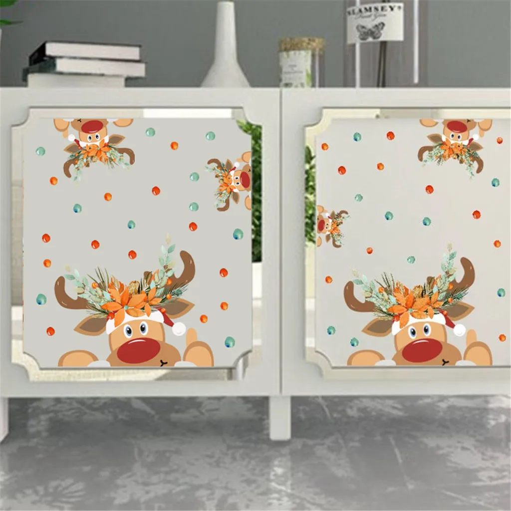 Рождественский фон Наклейка на стену окно двери шкафа домашний декор наклейка