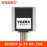 vgzkc 48v60v to 5v 8a 10a 15a dc step down power converter 30 72v to 5v car power regulator transformer