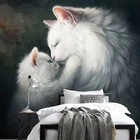 Настенная живопись на заказ, Красивая Милая кошка, HD картина маслом, современное искусство, для прихожей, гостиной, спальни, украшения стен дома, 3D обои