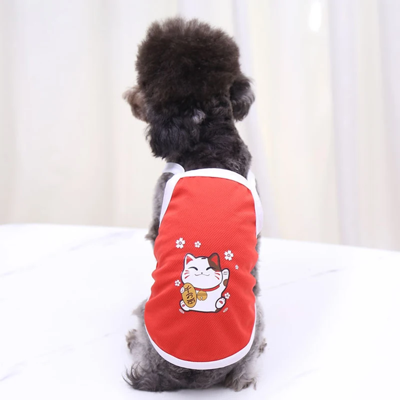 Парная летняя одежда для собак крутая щенков маленьких пудель мопса сетчатый