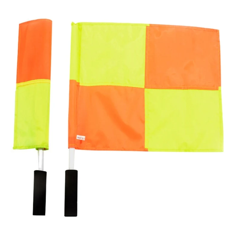 

1Pair Soccer Referee Flags Professional Fair Play Football Linesman Flags With Storage Bag Sports Game Referee Team Equipment