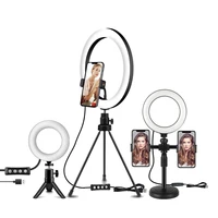 adjustable led ring light with table tripod for youtube video live photo studio led selfie ring lamp phone clip