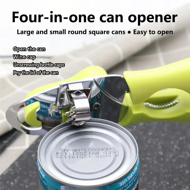 

Консервный нож, банка, крышка для бутылки, ручной нескользящий прибор из нержавеющей стали с ручным приводом, не ржавеет, бытовое приспособл...