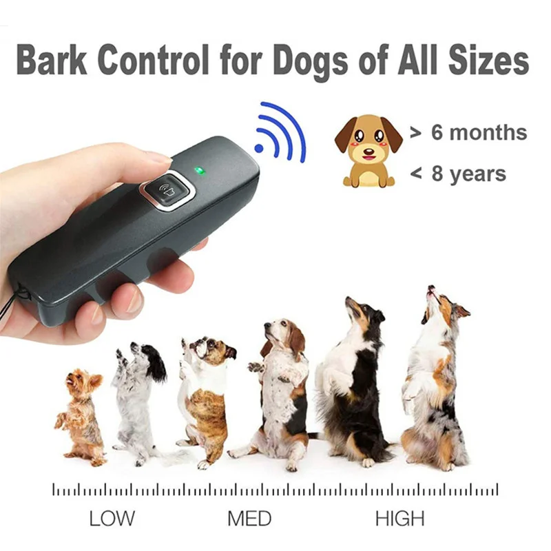 

Ultrasonic Anti Barking Device Wrist Strap Hand-Held Dog Repeller Bark Control Pet Behavior Dog Training Equipment 6m/19ft Range