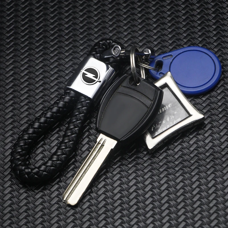 

Leather Handwoven Rope Car Keychain Men Women Keyring Accessories Gift For Opel Astra H OPC Corsa Insignia Antara Meriva Zafira
