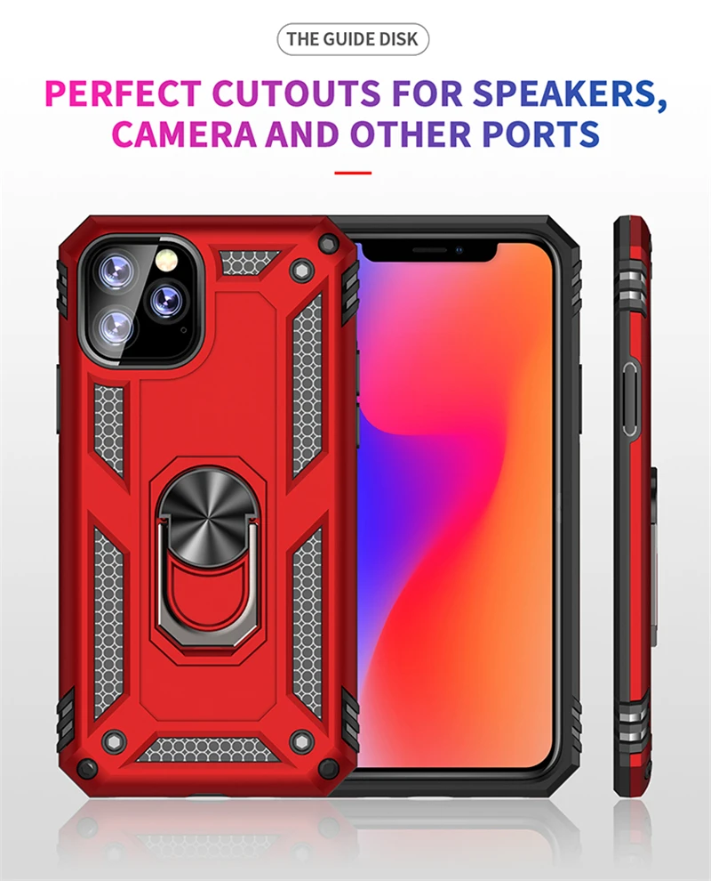 Чехол для Iphone 11 Pro Max X XS XR металлическое кольцо магнитный автомобильный держатель