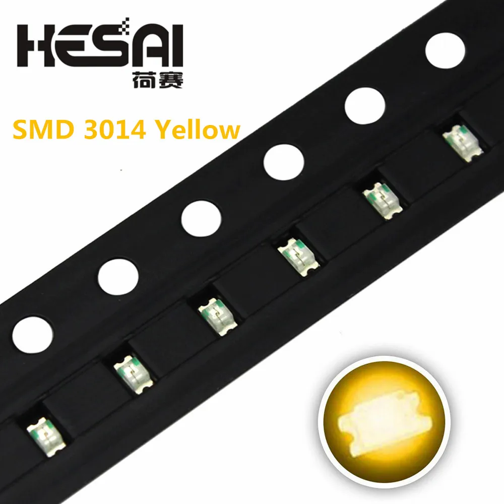 100 шт./лот 5 цветов 3014 SMD СВЕТОДИОД супер яркий красный/зеленый/синий/желтый/белый