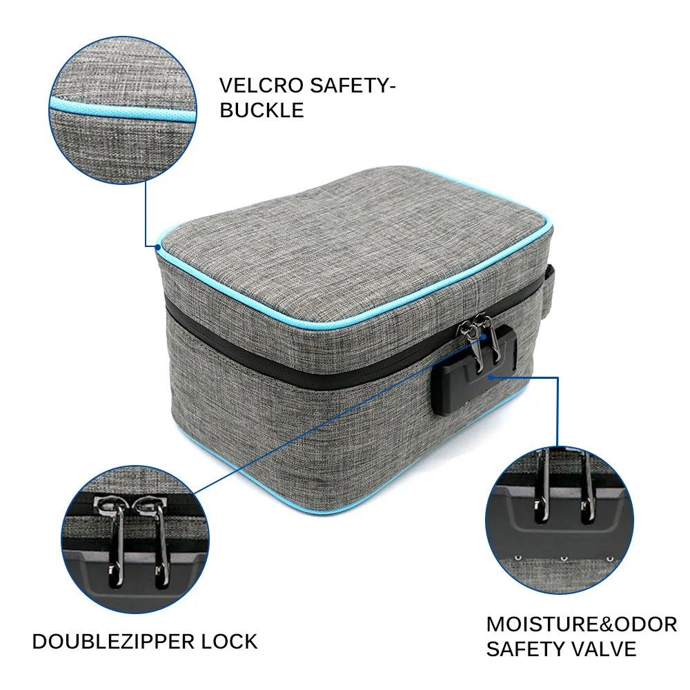 Чехол для хранения с защитой от запаха контейнер трав лекарств замком сумка