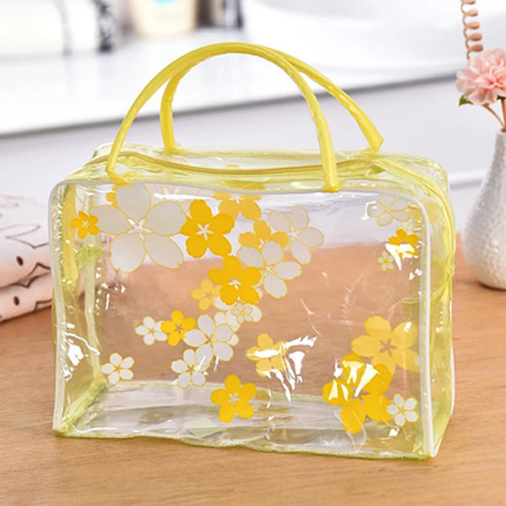 

Transparent Flower Waterproof Makeup Toiletry Travel Wash Cosmetic Zipper Pouch