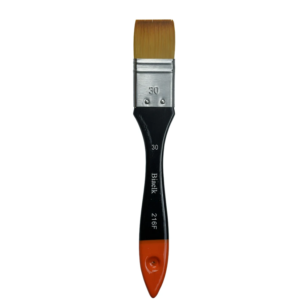 Кисть для рисования акриловыми и масляными красками Biaelk 216F Taklon Hair деревянная
