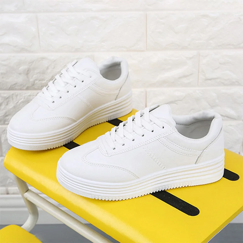 

Women's Autumn Shoes Woman Sneakers Platform White Flat Shoes Lace up Ladies Fashion 2021 Female Footwear Casual Students Shoes