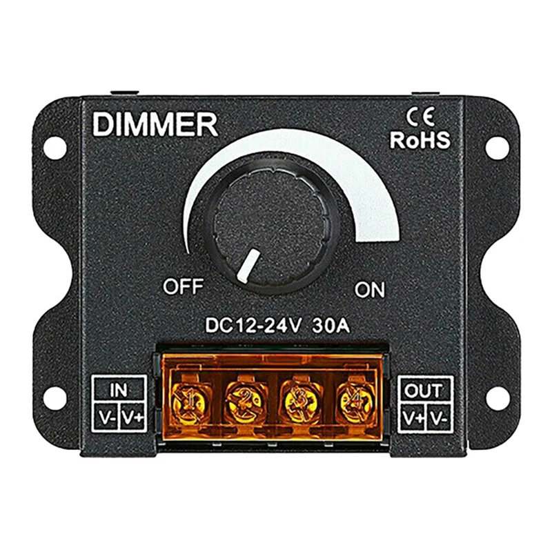 

LED Light Adjuster DC 12-24V 30A/No Strobe with Knob Switch LED Light Bar Brightness Adjuster Dimmer