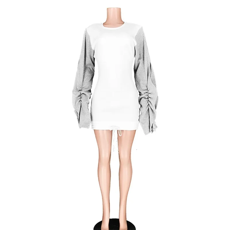 Платье-свитшот женское с рюшами и длинным рукавом | Женская одежда