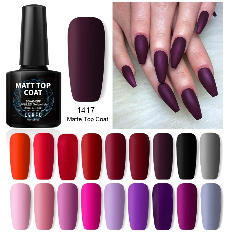 Modelones 2 шт./лот бордового цвета серии матовое верхнее покрытие УФ гель для ногтей