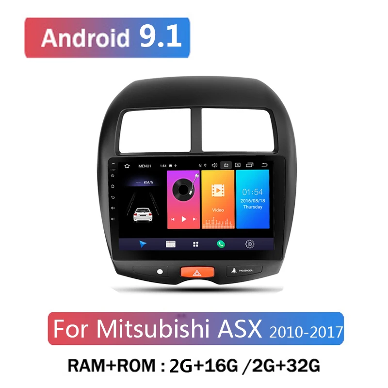10," 2 Din Android 9,1 автомобильный Радио мультимедийный плеер для Mitsubishi ASX 2010- 2G+ 32G 2din gps навигация Авторадио Wifi BT