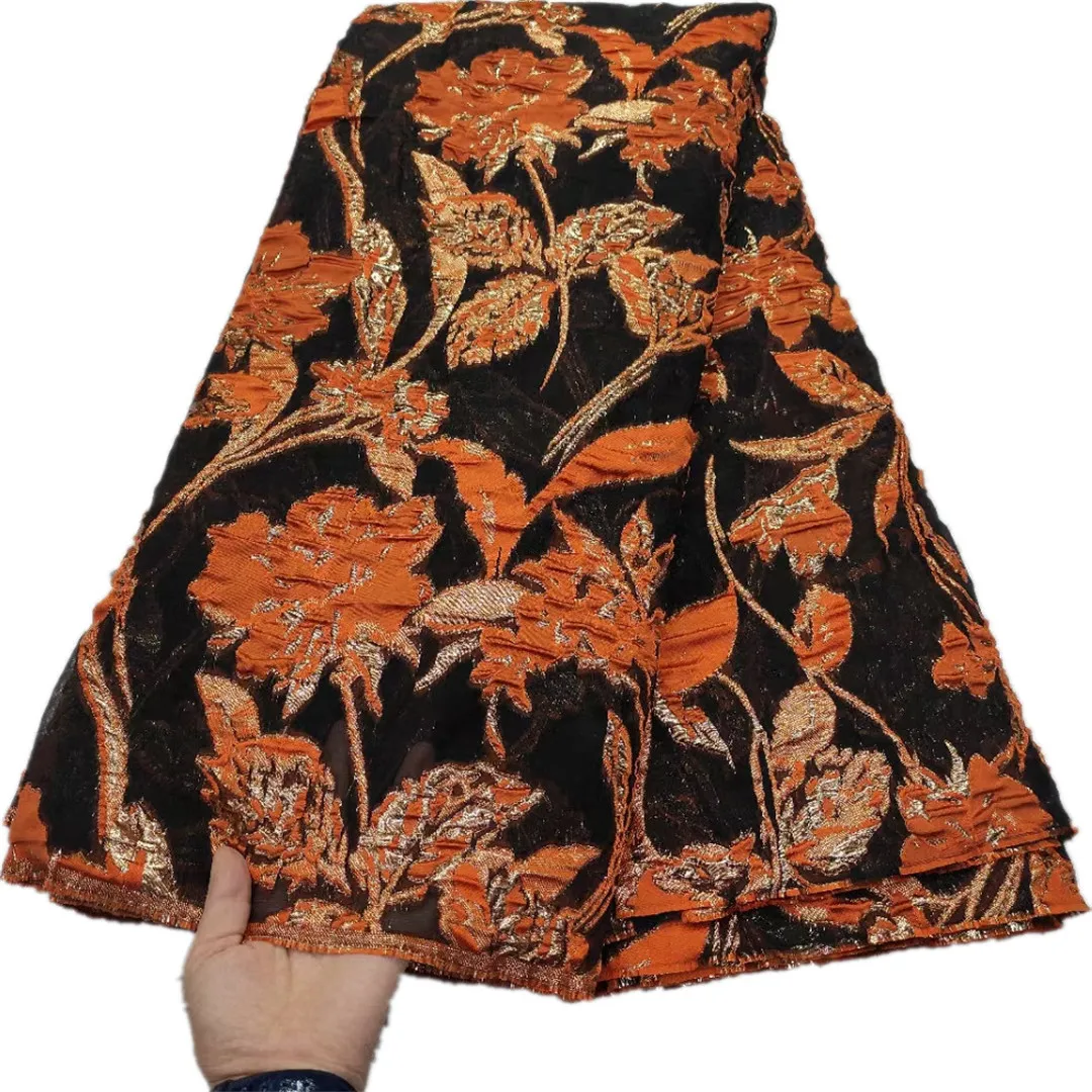 

New Arrival French Jacquard Lace Fabric Unique African Gilding Lace Fabric Brocade Bridal Material For Nigerian Wedding Party