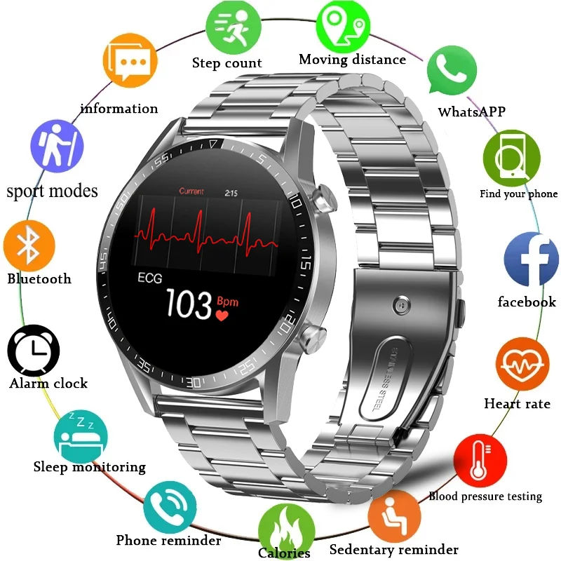 

Новинка 2021, смарт-часы с Bluetooth для звонков, мужской спортивный фитнес-трекер, монитор сердечного ритма и артериального давления, Смарт-часы д...