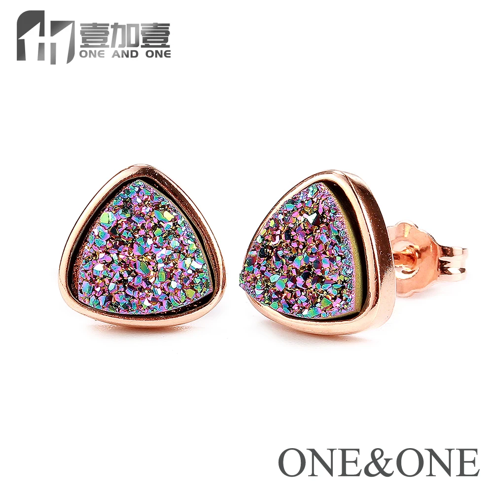 10 пар сережек смешанных цветов треугольные серьги 8 мм гвоздики из натуральной