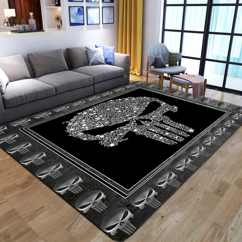 

Living Room Rectangle Carpet Washable Carpet Horrible Skull Rug For Bedoom Modern 3D Printed Floor Door Mat Household Decoration