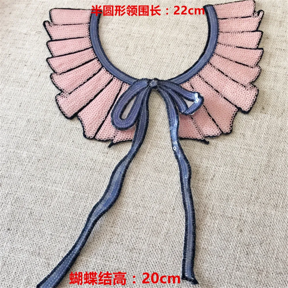 1 комплект розовые блестки вышитый воротник модная одежда юбка аксессуары сделай