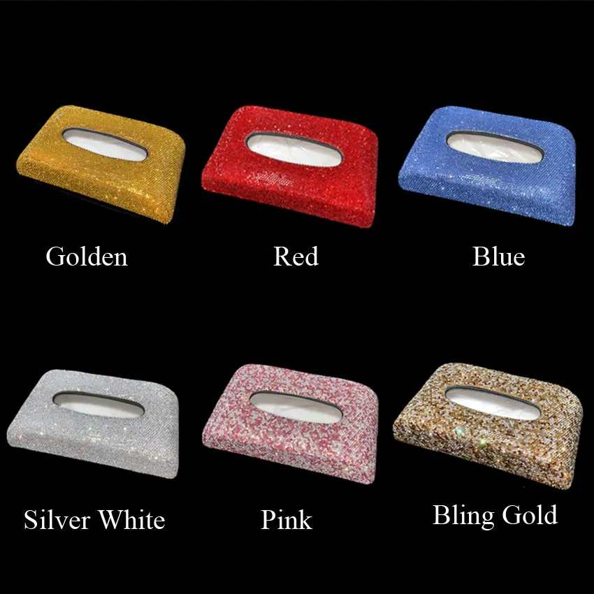 Изысканная Хрустальная Бриллиантовая роскошная коробка для салфеток автомобиля