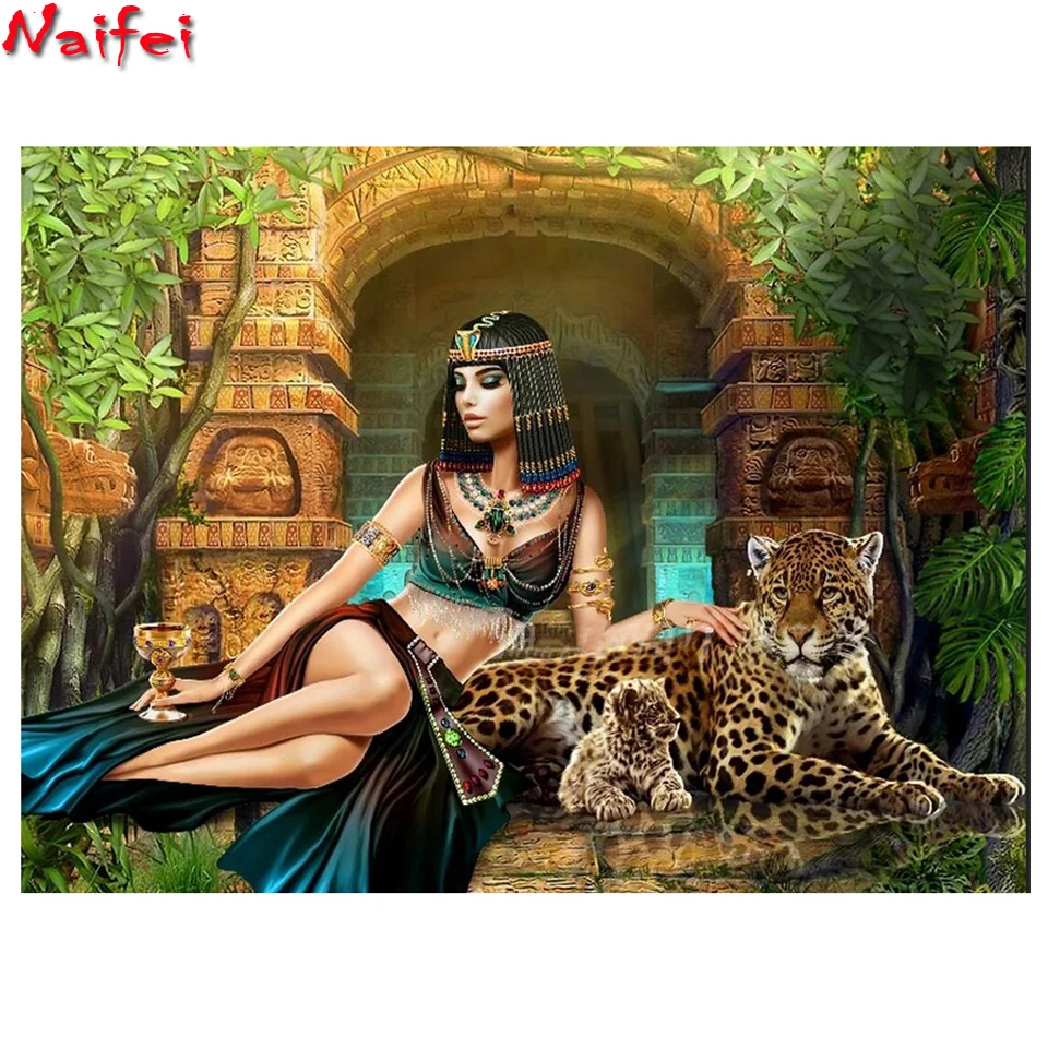 5D круглая квадратная Алмазная вышивка Клеопатра Набор для творчества алмазная