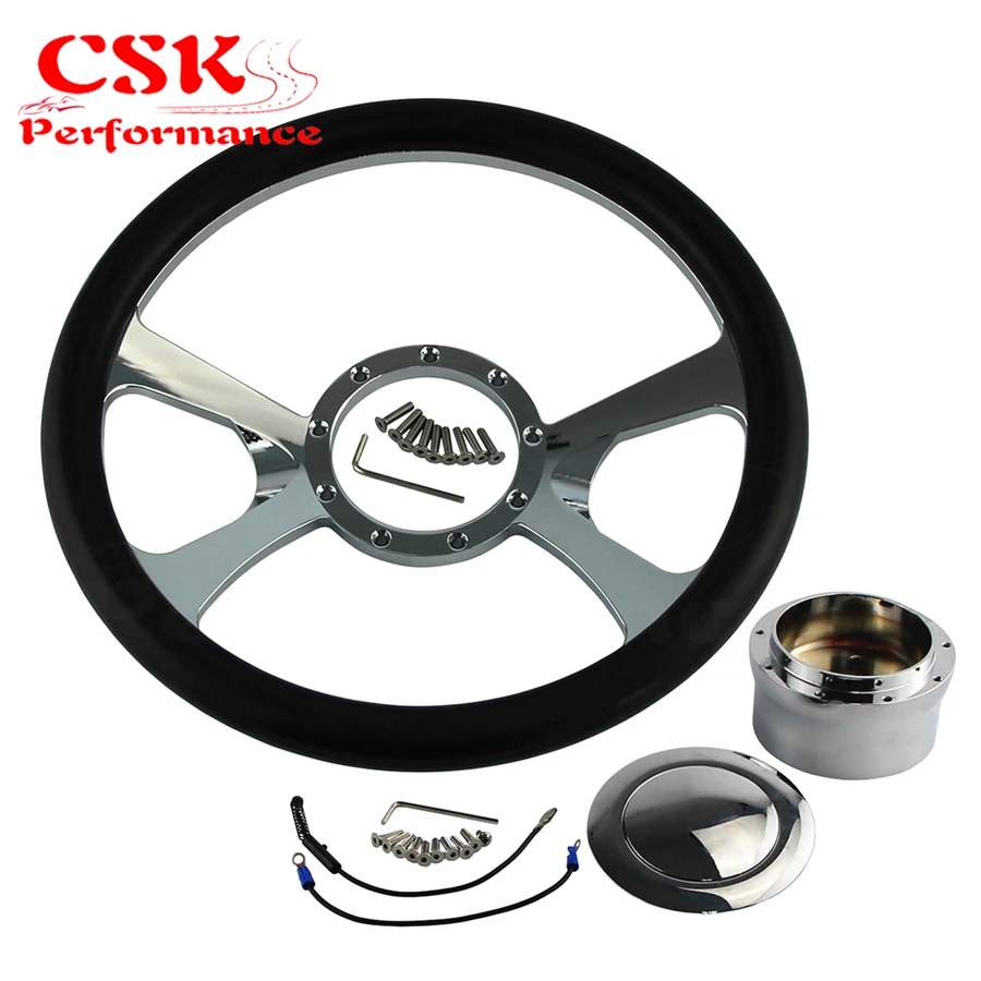 9 болт 14 &quotХромированная заготовка рулевого колеса с кнопкой рога и адаптером