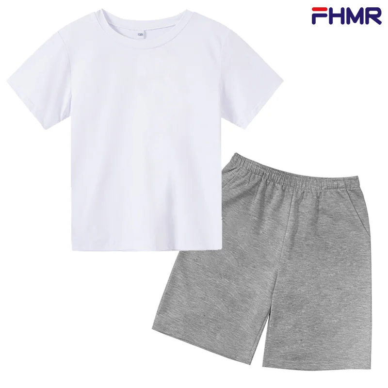 

2021 летний Лидер продаж Твердые Цвет 100% хлопок костюмы детская футболка одежда для мальчиков и девочек, топ + шорты Детский комплект из 2 пред...