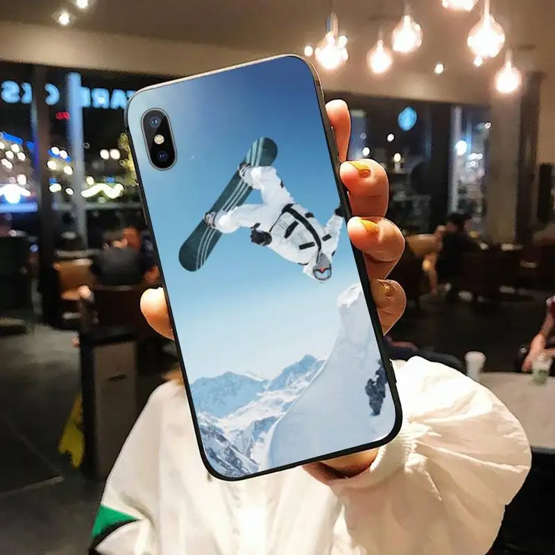 

Skiing Snow Snowboard Skis Anti-fall capa protective Phone Case for iPhone 11 12 pro XS MAX 8 7 6 6S Plus X 5S SE 2020 XR