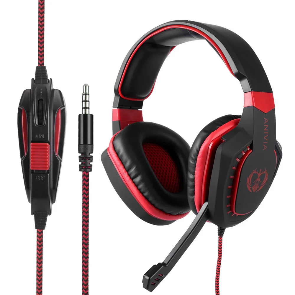 

Anivia AH28 Gaming Headset for PC Laptop Noise Cancelling Over Ear Headphone with Mic 3.5mm Wired Headset Bass Surround Earmuffs