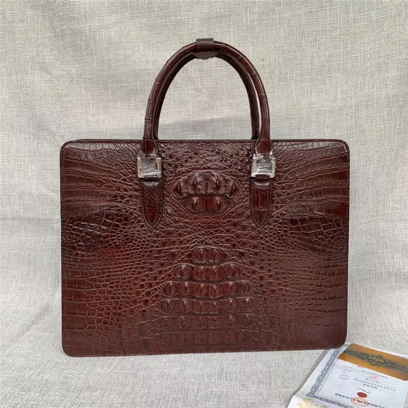 

Authentic Crocodile Skin Coded Lock Closure Businessmen Laptop Briefcase Genuine Alligator Leather Male Large Portfolio Handbag