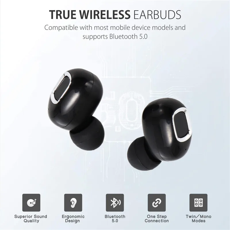TWS-наушники SODO T205 Bluetooth V5.0 с зарядным устройством | Электроника